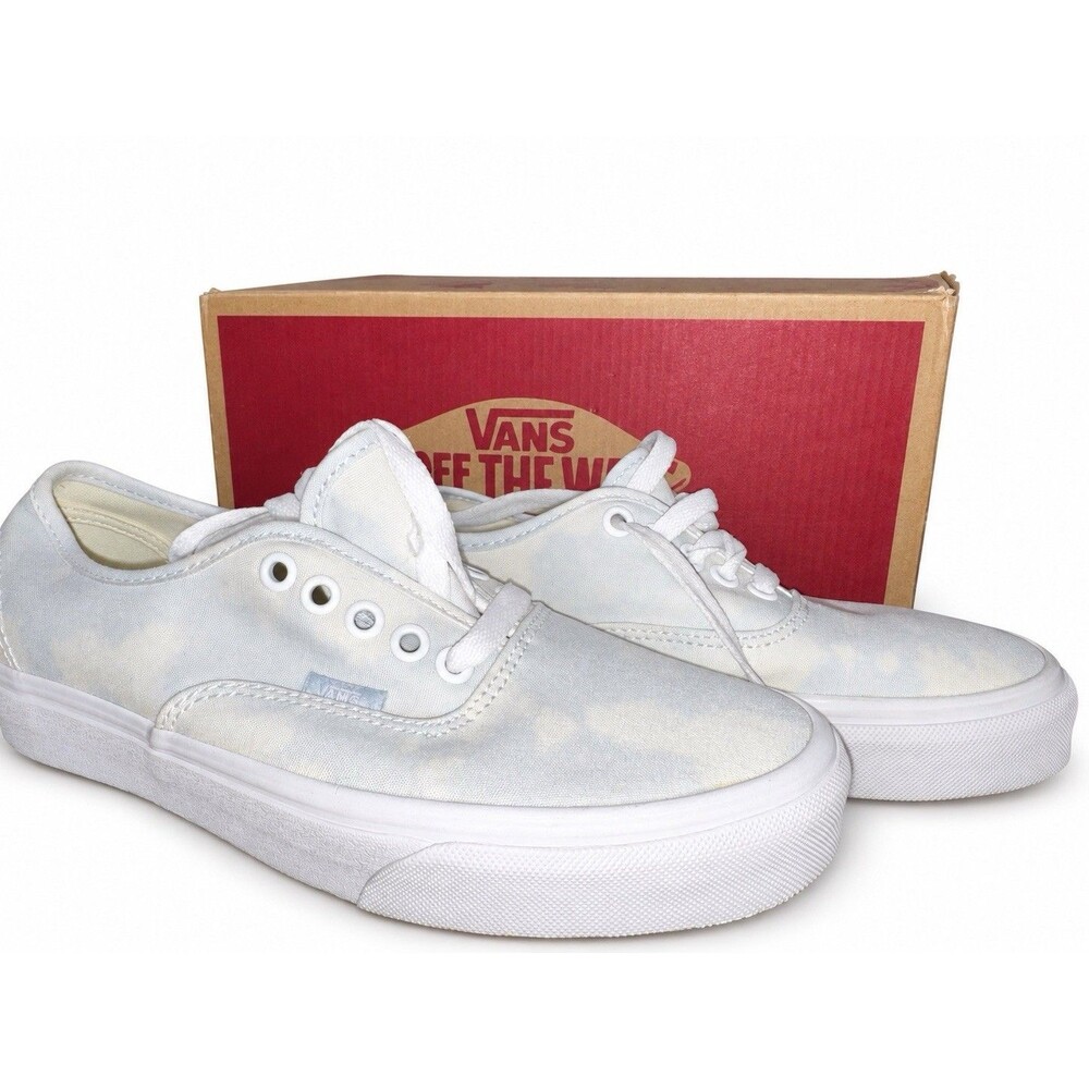 VANS Shoes Authentic Bleach Wash White Blue Canvas Size 7 Women's VN0A348A3XO
